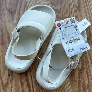 Zara Cream EVA Sandals with Elastic Strap